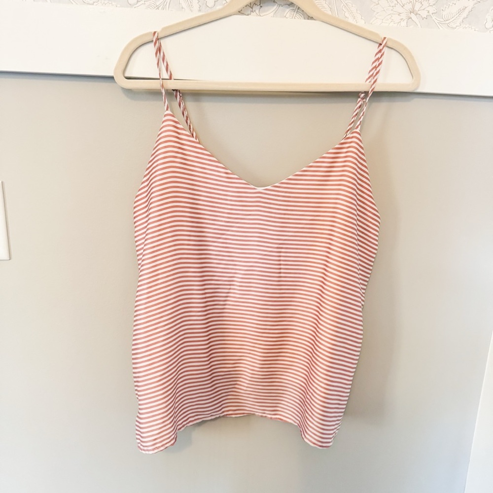 Pink and white striped tank